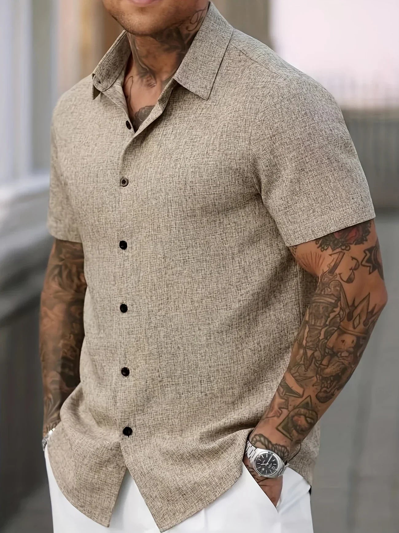 La Baule | Chemise légère à manches courtes en mélange de lin