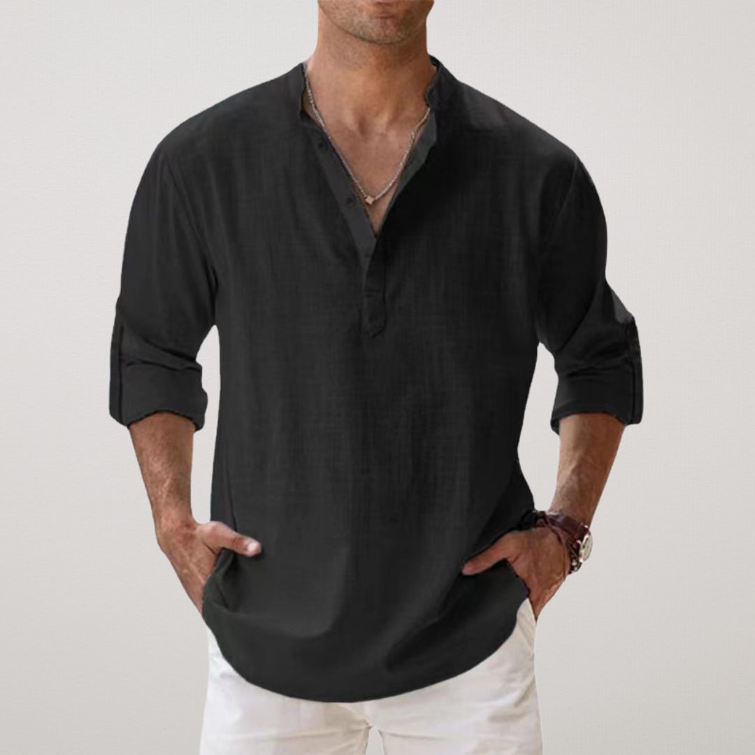 La Baule | Chemise Henley en coton effet lin