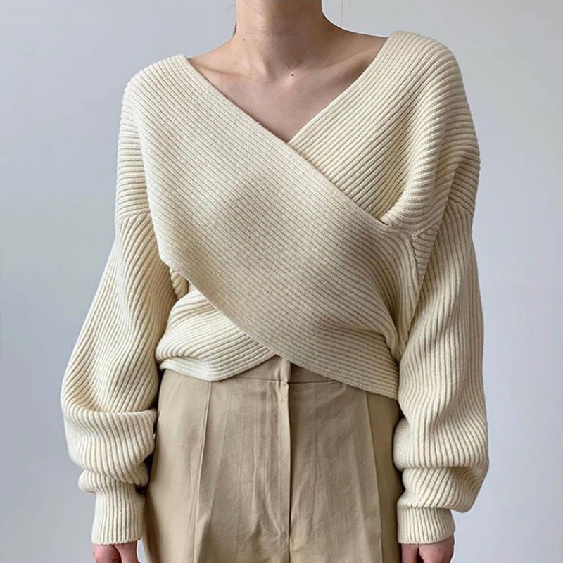 La Baule | Pull en tricot croisé chic
