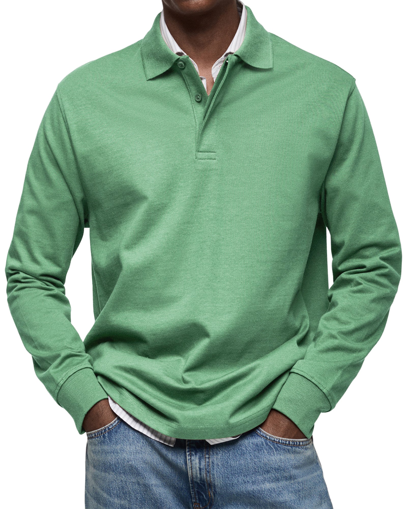 La Baule | Chemise Poloshirt Casual à Manches Longues