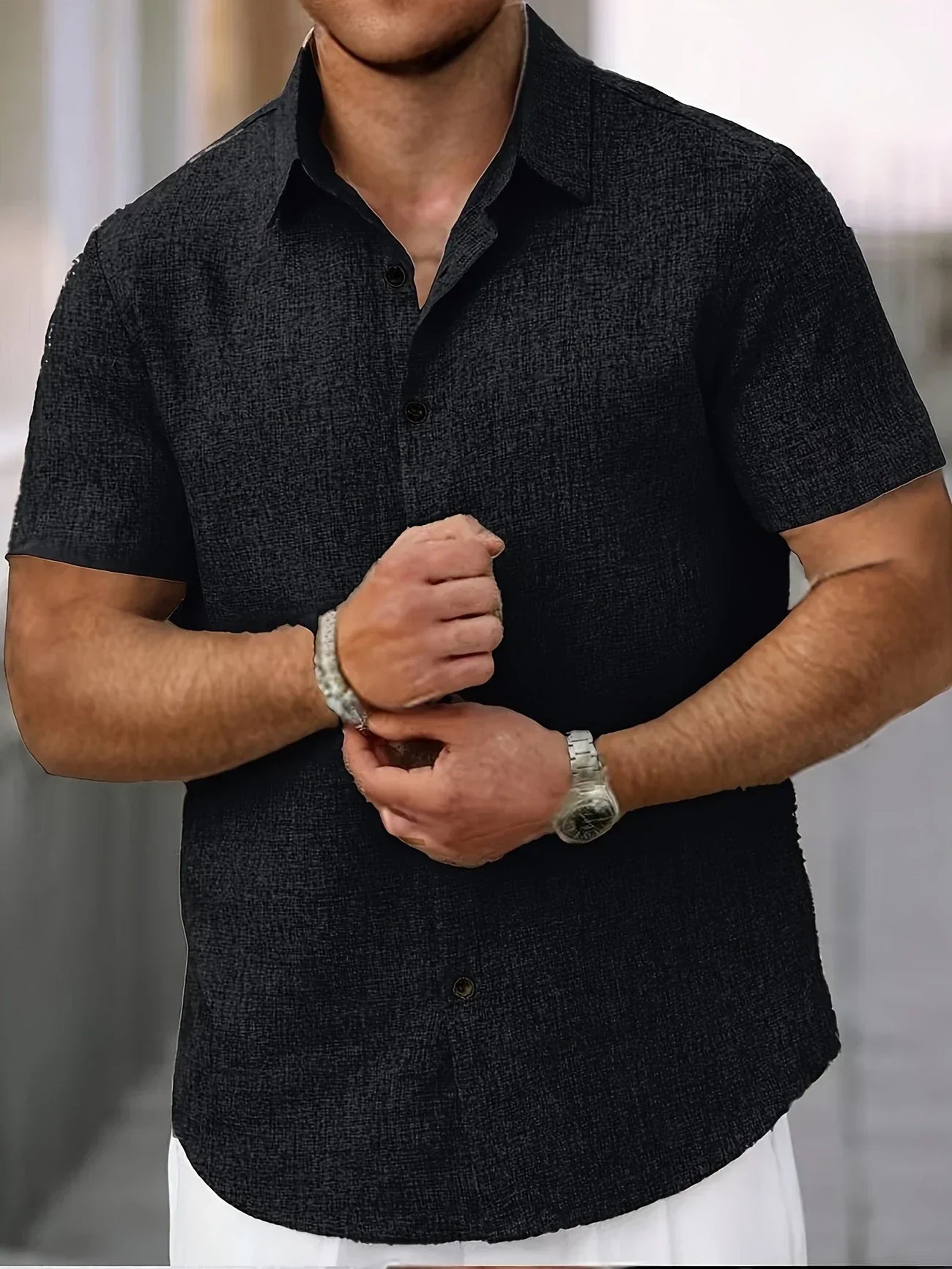 La Baule | Chemise légère à manches courtes en mélange de lin