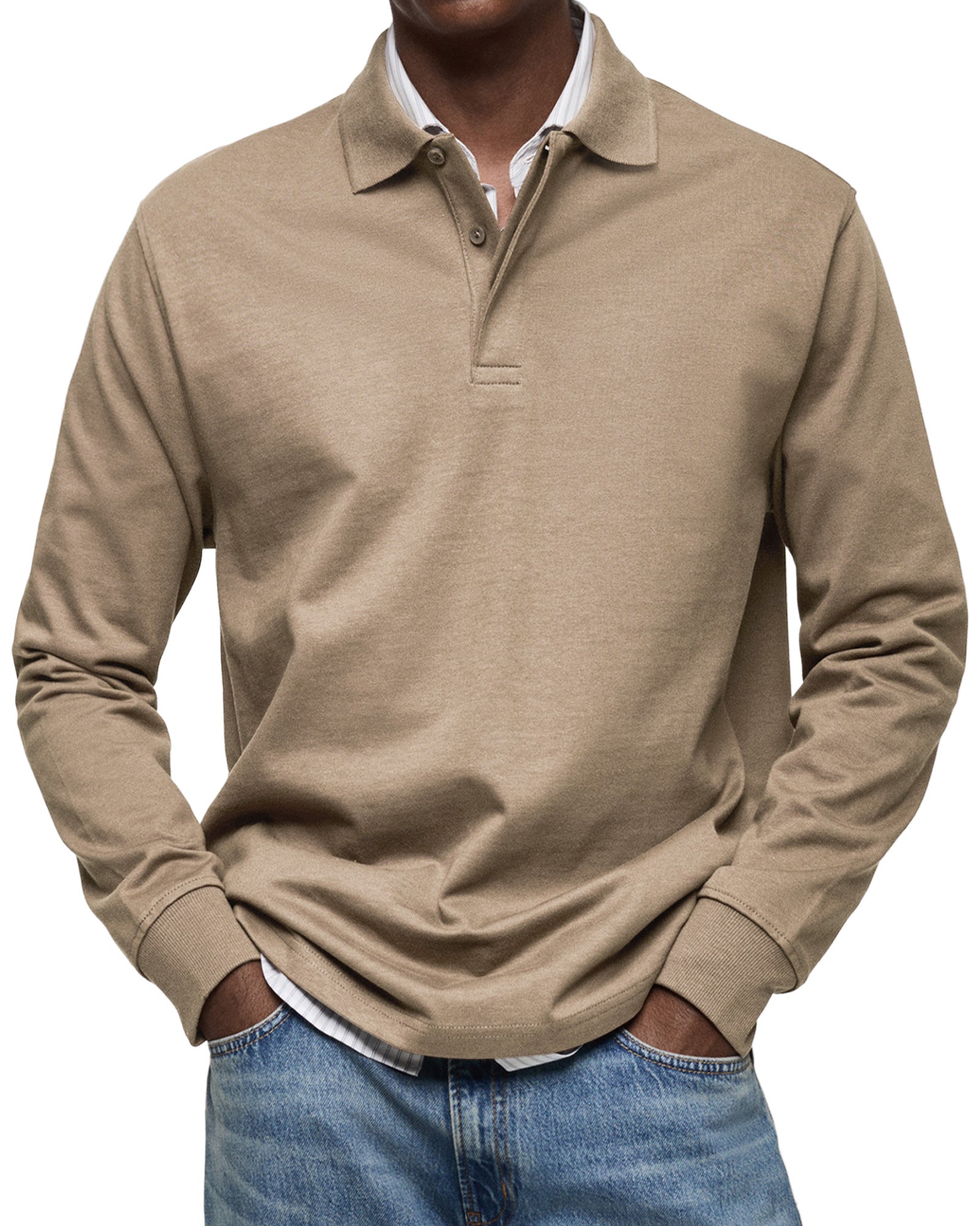La Baule | Chemise Poloshirt Casual à Manches Longues