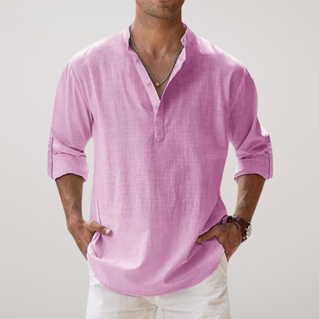La Baule | Chemise Henley en coton effet lin