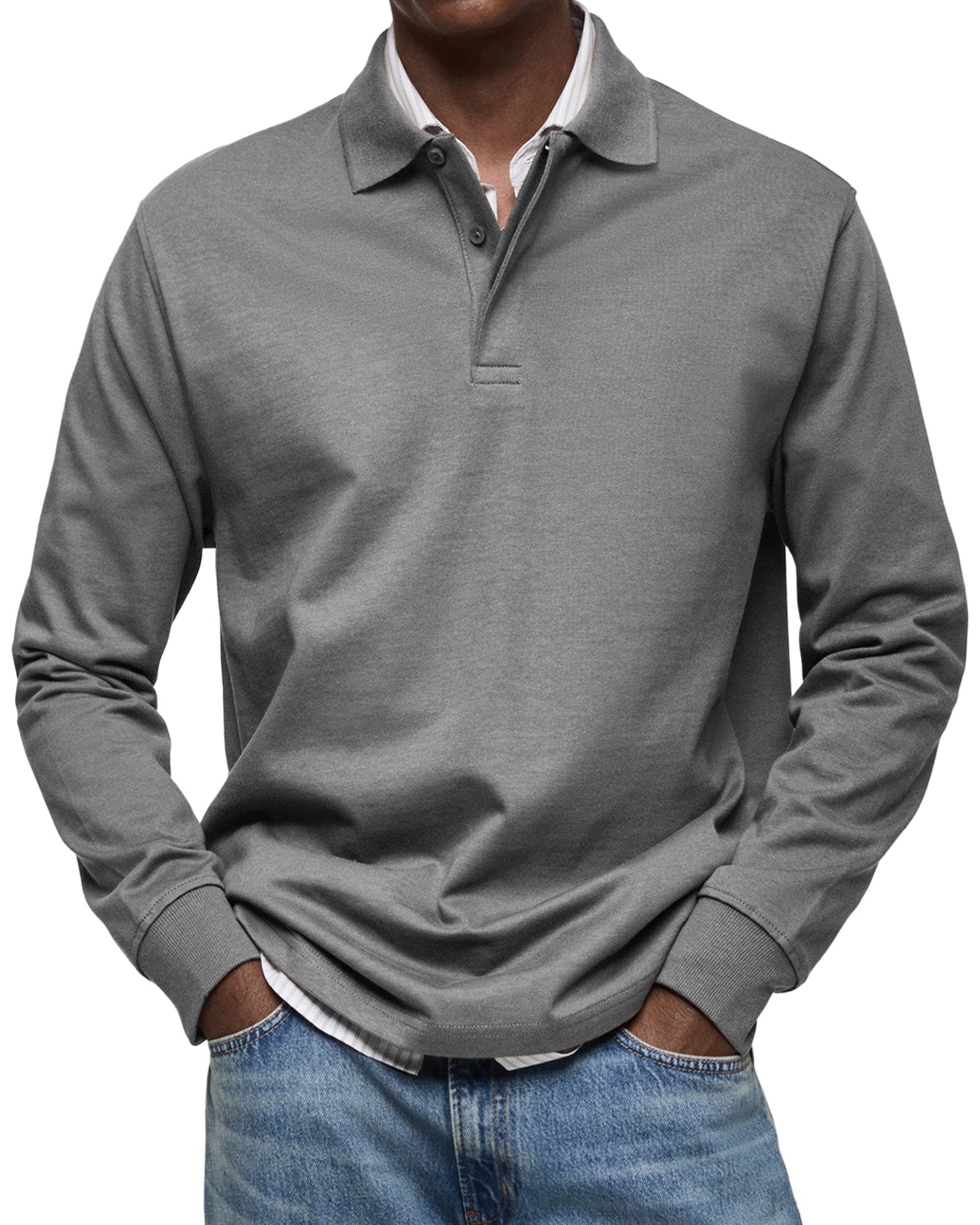 La Baule | Chemise Poloshirt Casual à Manches Longues