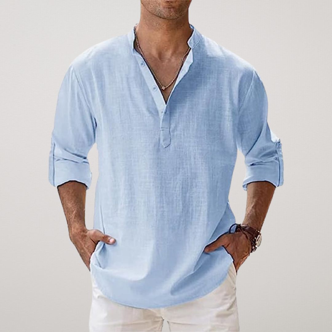 La Baule | Chemise Henley en coton effet lin