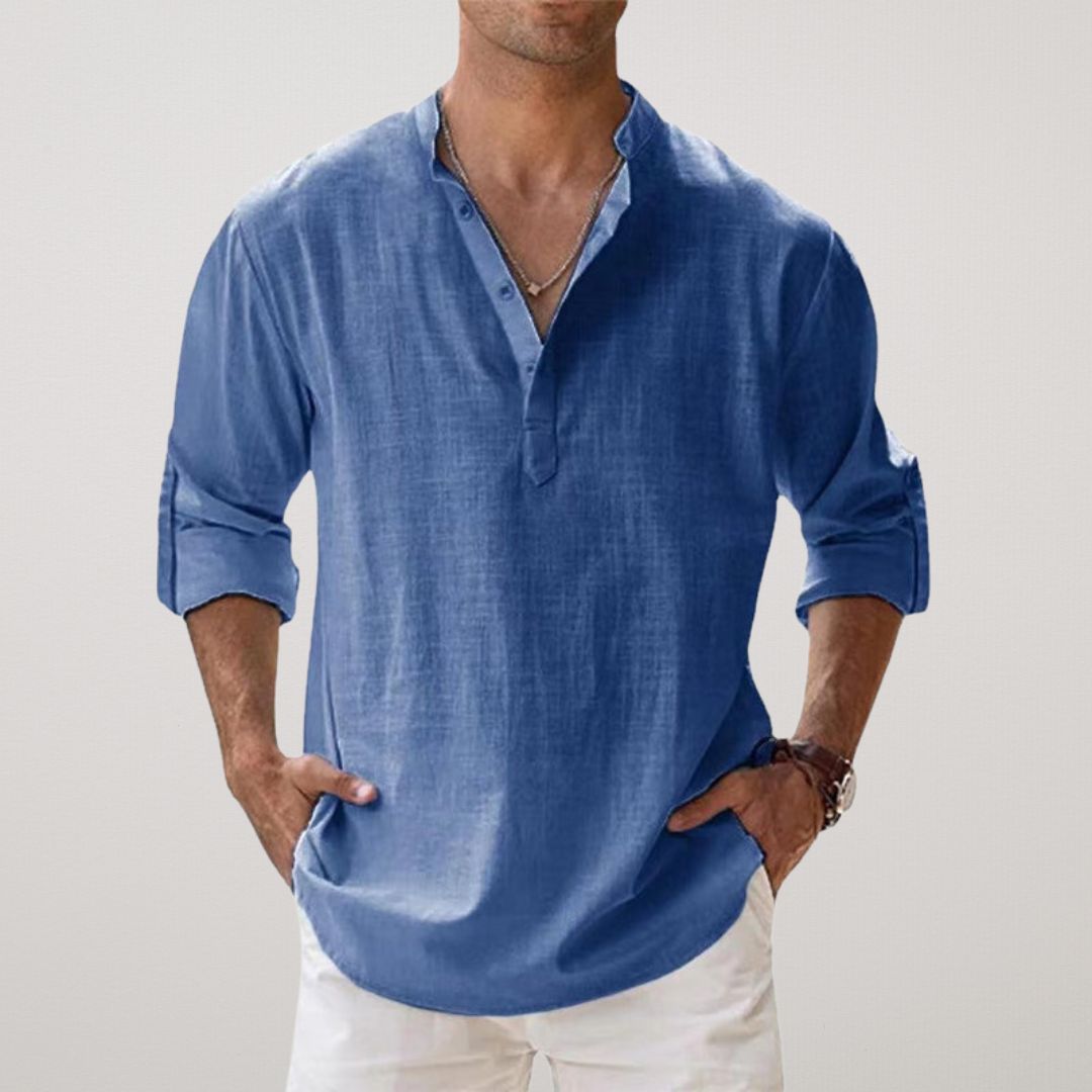 La Baule | Chemise Henley en coton effet lin