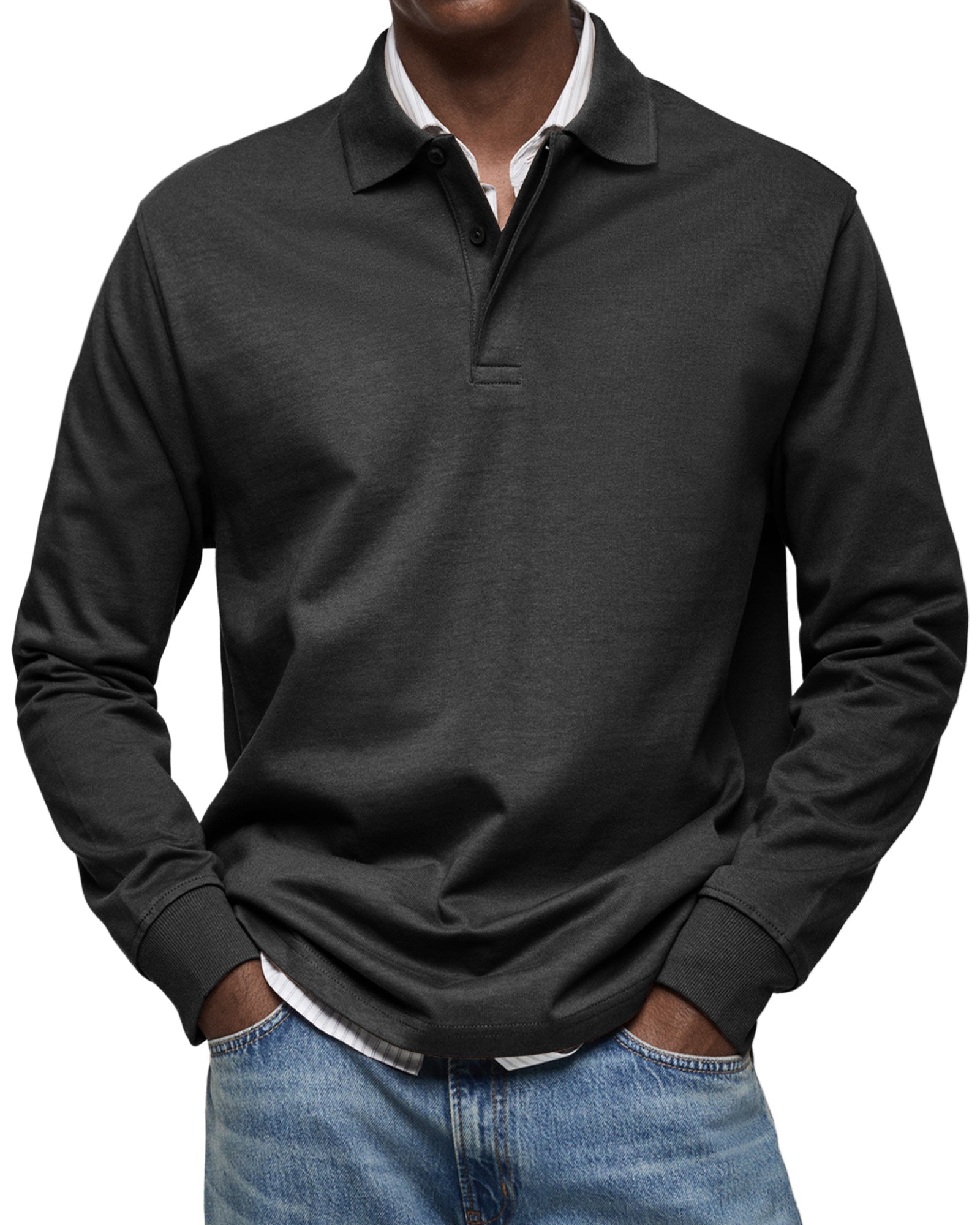 La Baule | Chemise Poloshirt Casual à Manches Longues