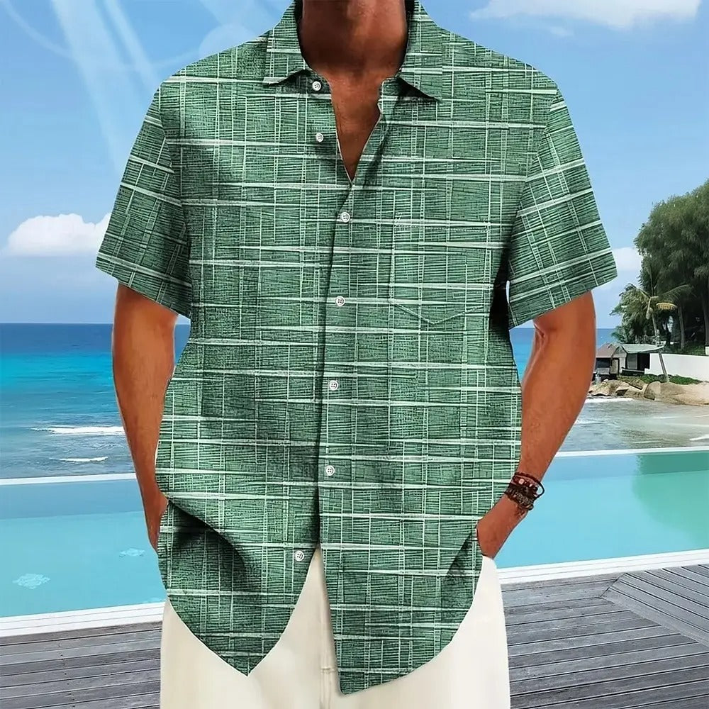 La Baule | Chemise élégante à motif rayé et à carreaux