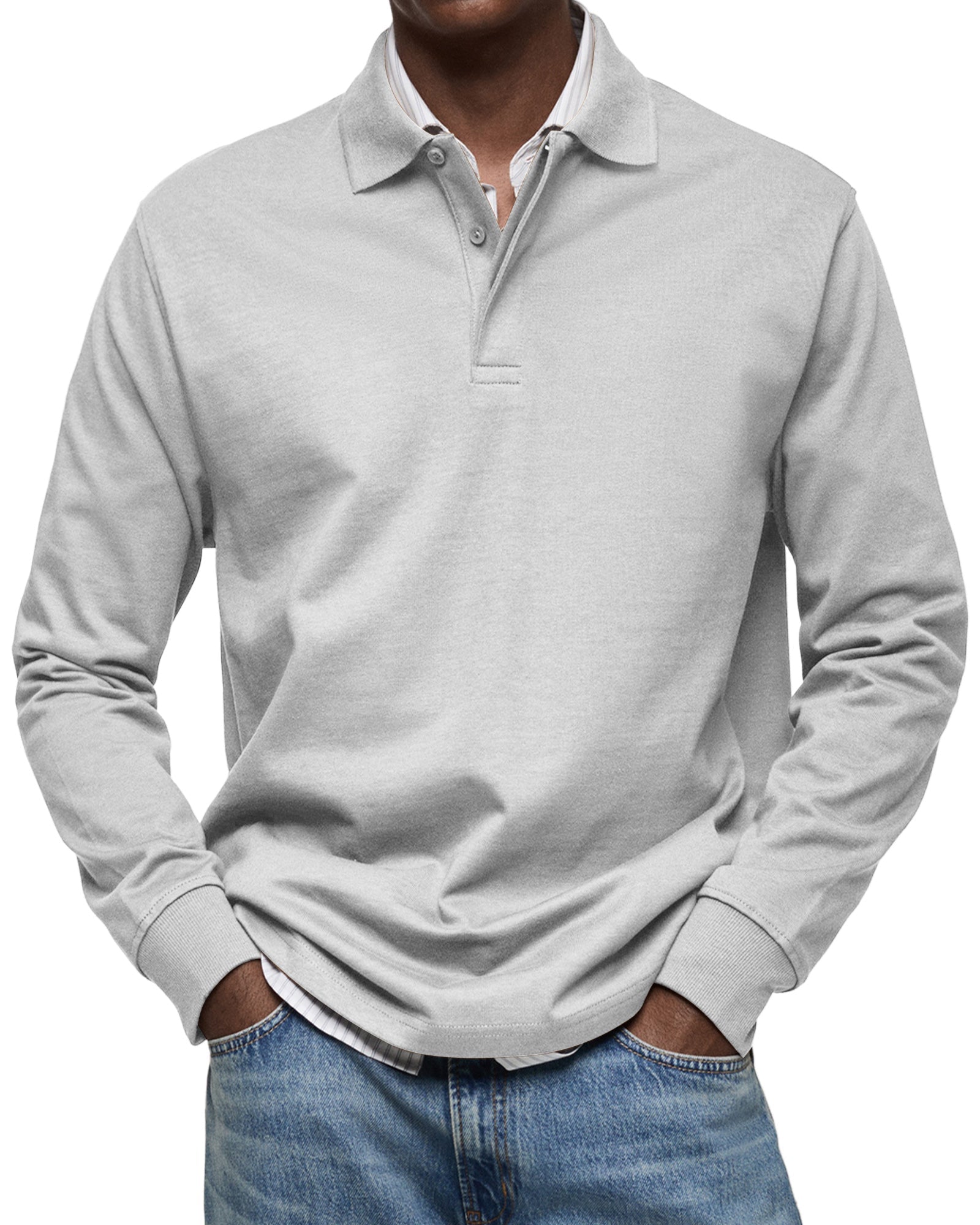 La Baule | Chemise Poloshirt Casual à Manches Longues