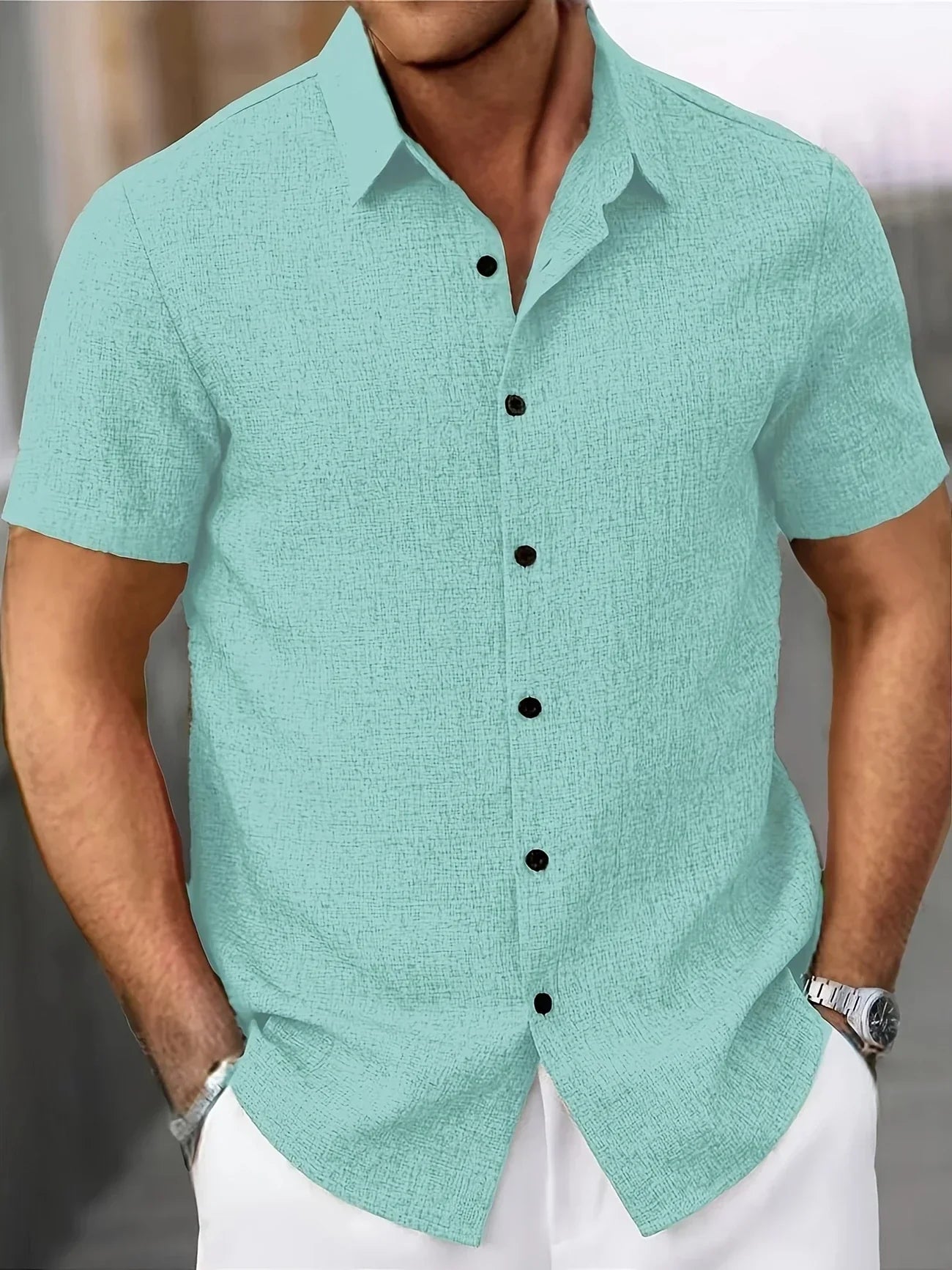 La Baule | Chemise légère à manches courtes en mélange de lin