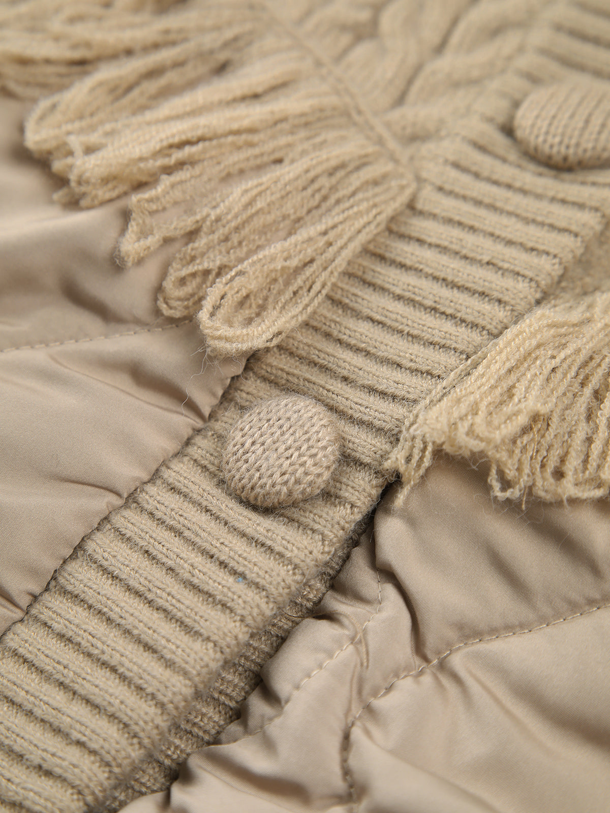 La Baule | Veste matelassée en tricot torsadé patchwork