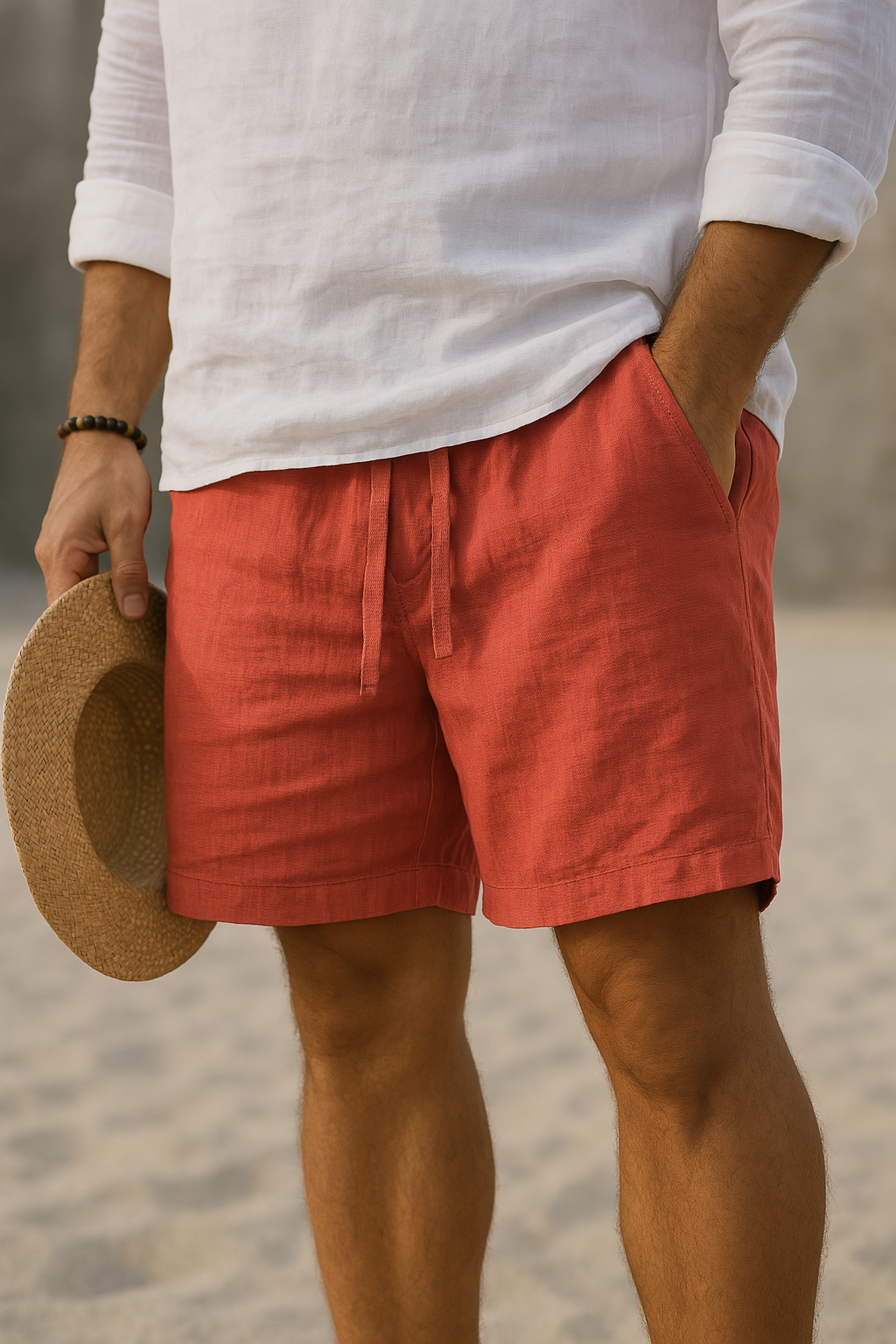 La Baule | Short élégant en lin à taille élastique