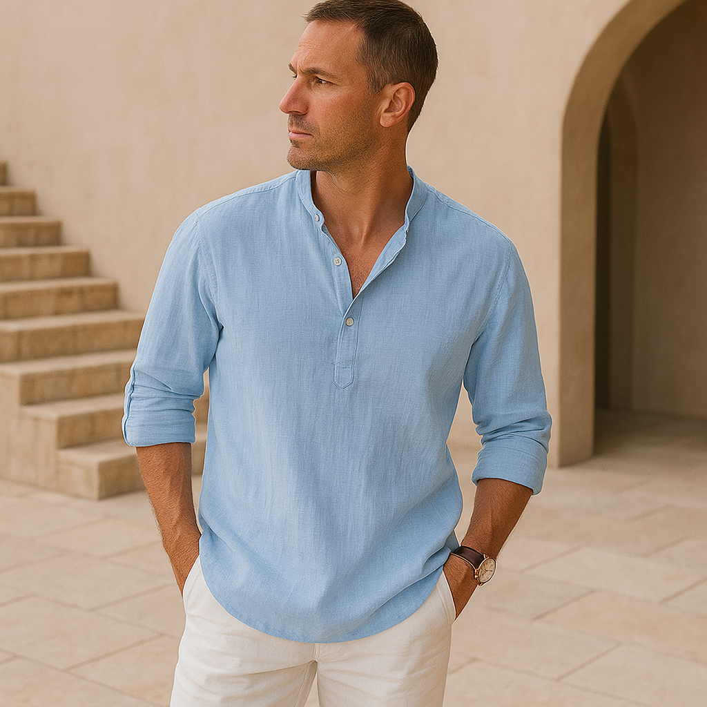 La Baule | Chemise Henley en coton effet lin