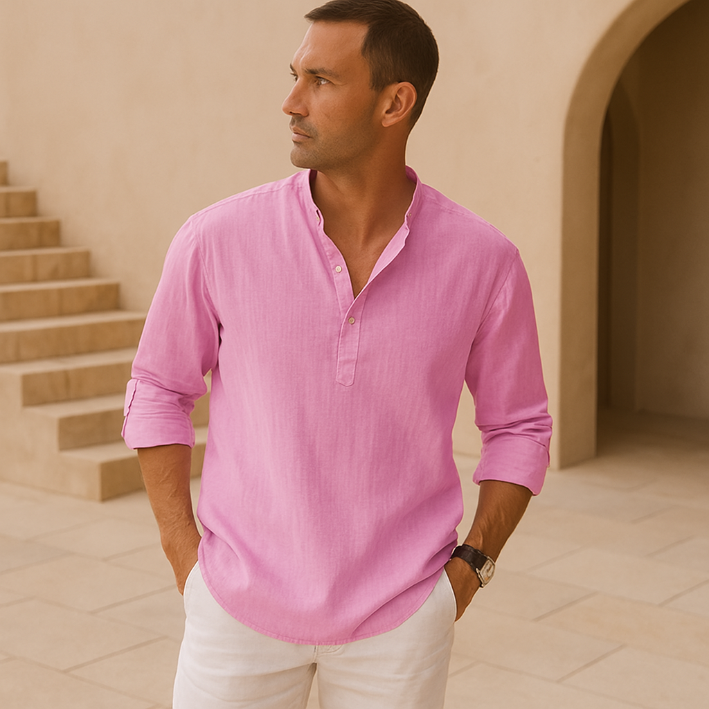 La Baule | Chemise Henley en coton effet lin