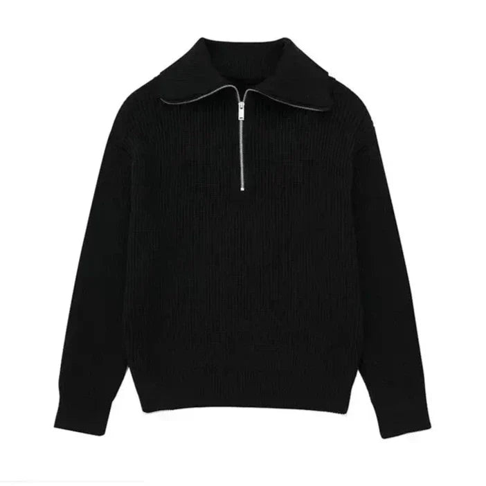 La Baule | Pull zippé rayé