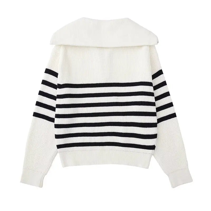La Baule | Pull zippé rayé