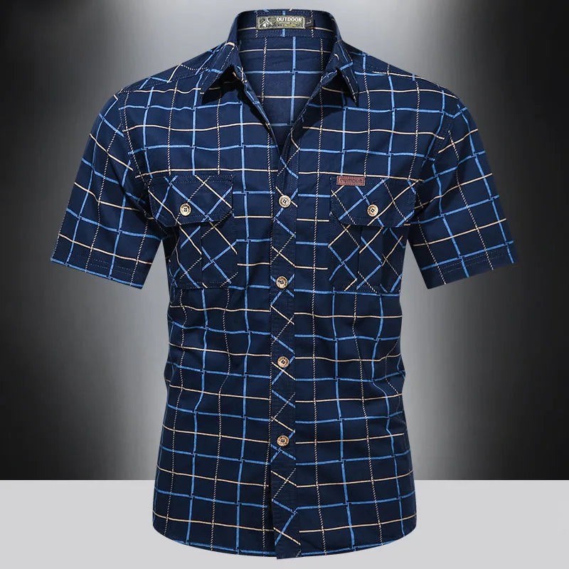 La Baule | Chemise élégante à manches courtes à carreaux
