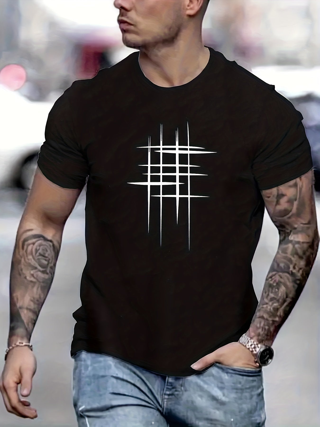 La Baule | T-shirt élégant à col rond avec imprimé graphique