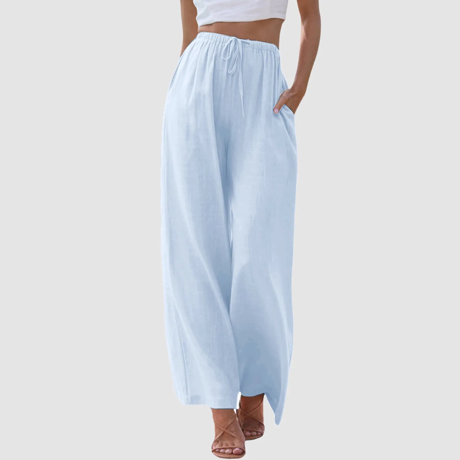 La Baule | Pantalon confort à jambe large et taille haute