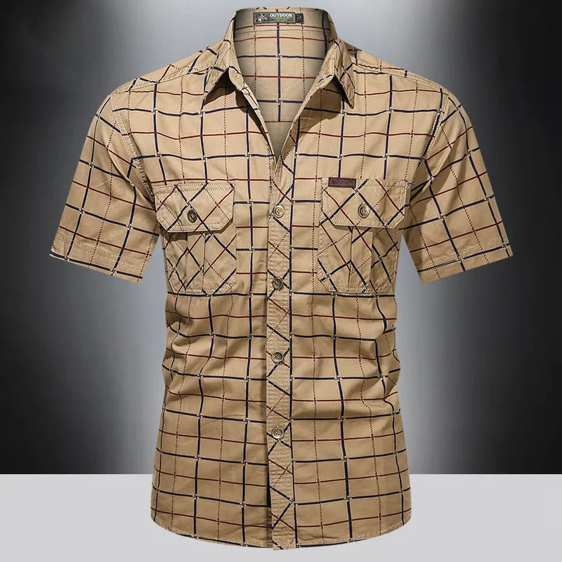 La Baule | Chemise élégante à manches courtes à carreaux
