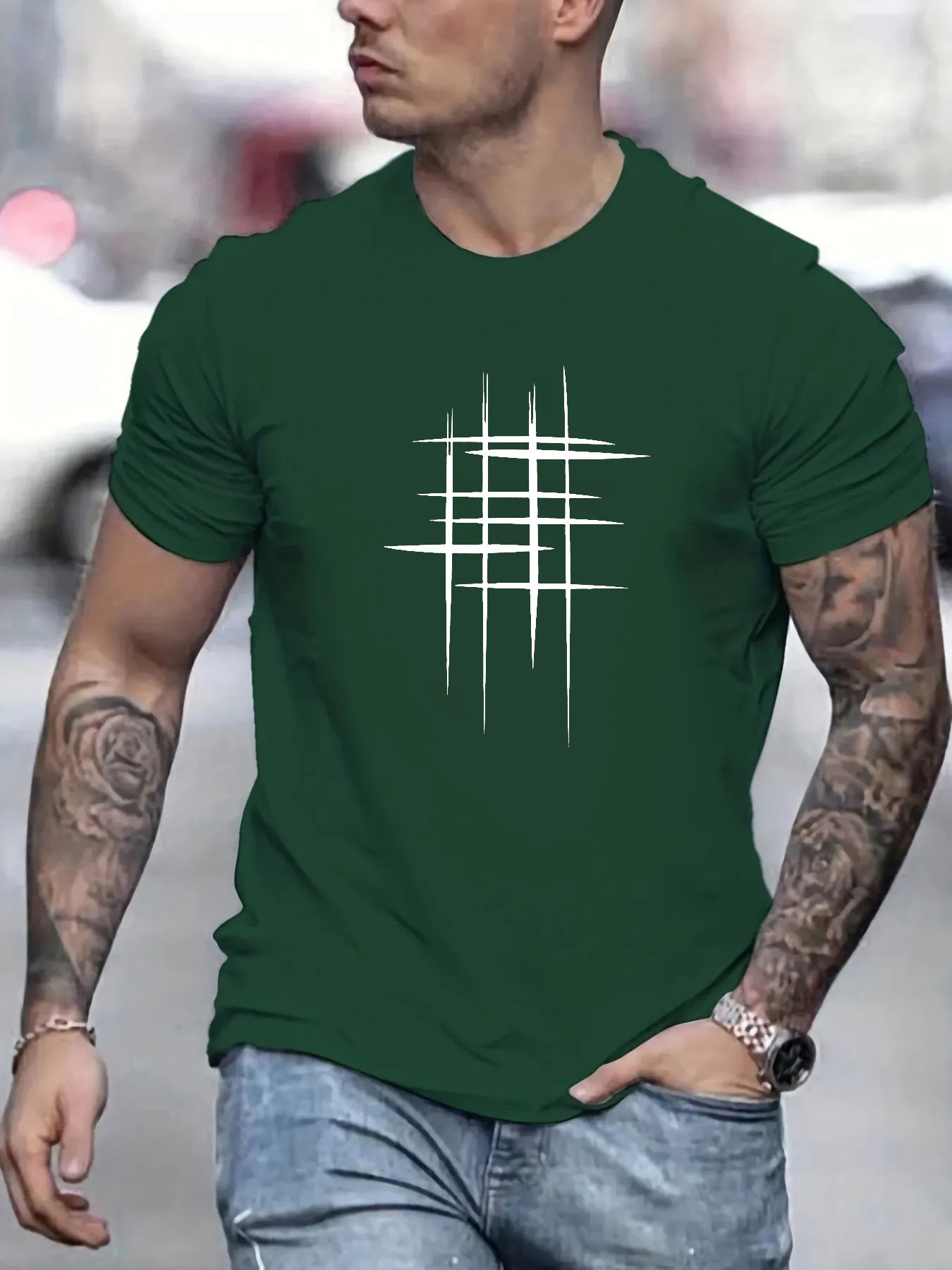 La Baule | T-shirt élégant à col rond avec imprimé graphique