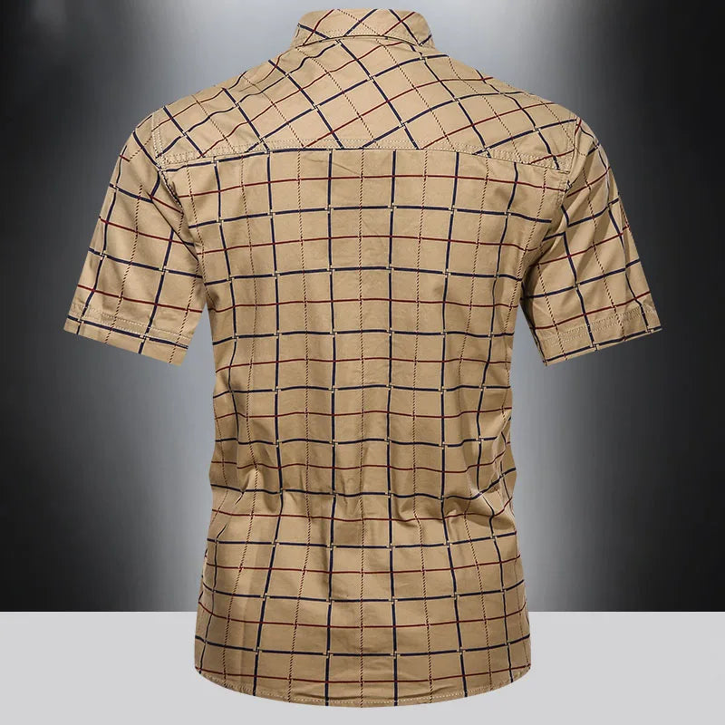 La Baule | Chemise élégante à manches courtes à carreaux