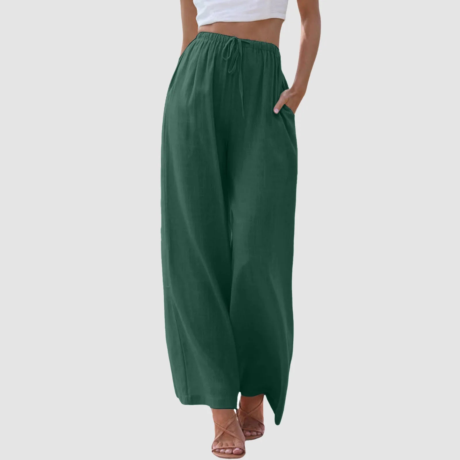 La Baule | Pantalon confort à jambe large et taille haute