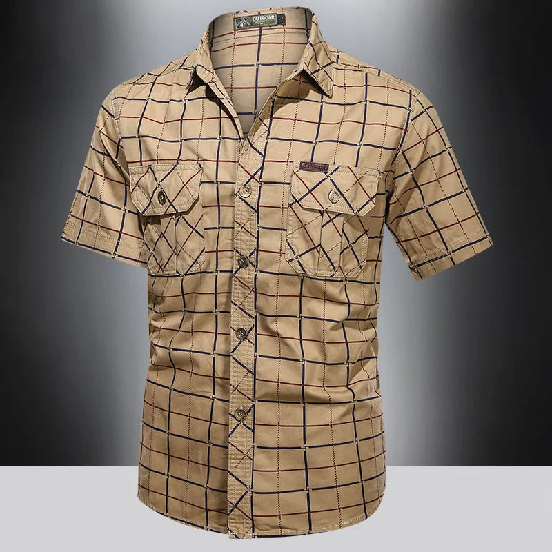 La Baule | Chemise élégante à manches courtes à carreaux