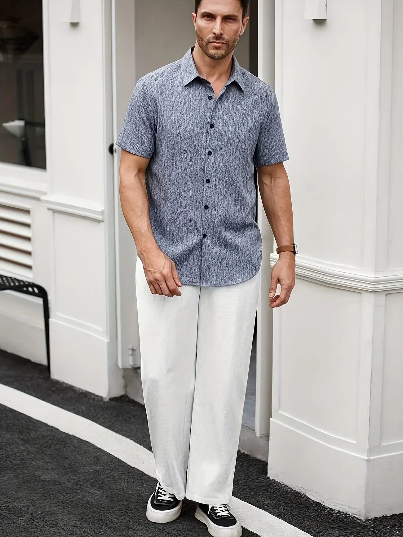 La Baule | Chemise légère à manches courtes en mélange de lin
