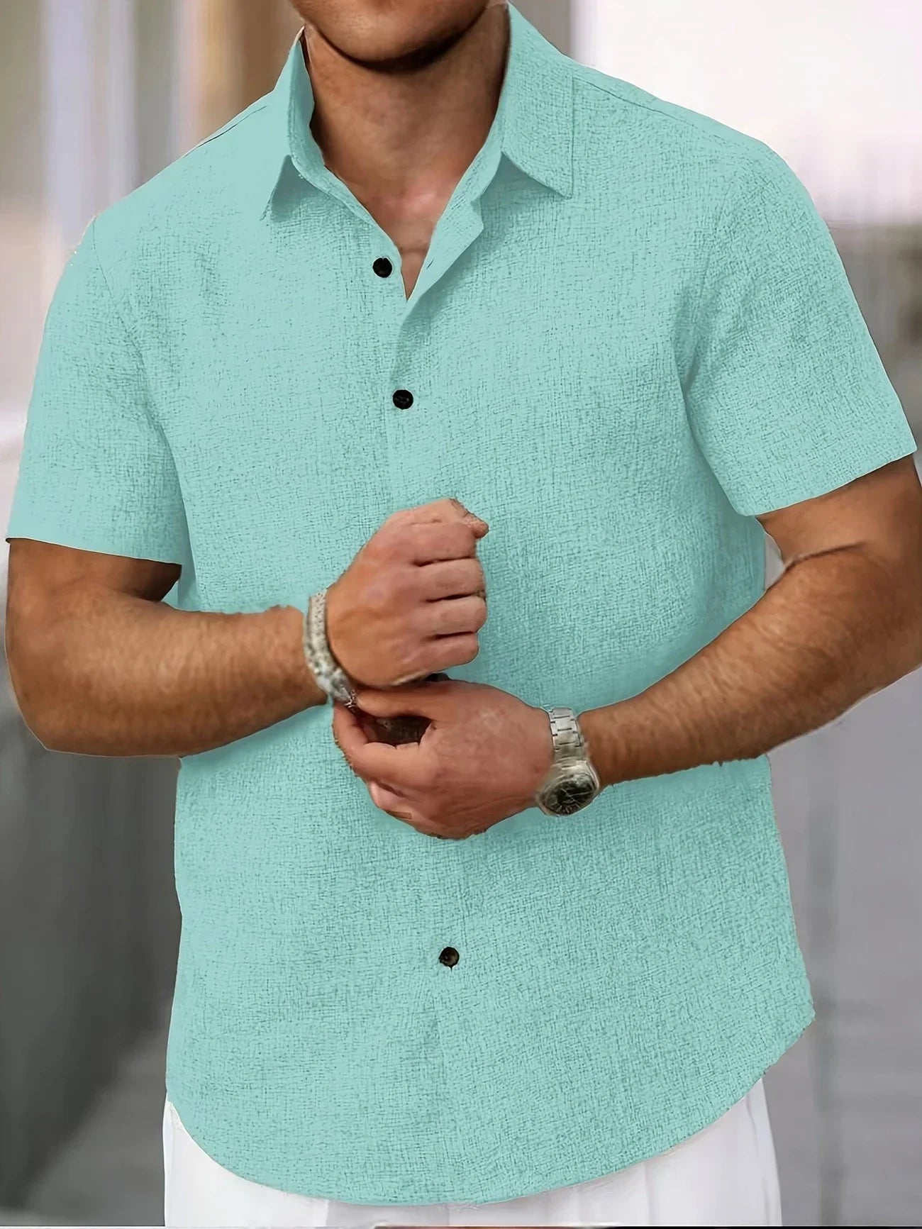La Baule | Chemise légère à manches courtes en mélange de lin