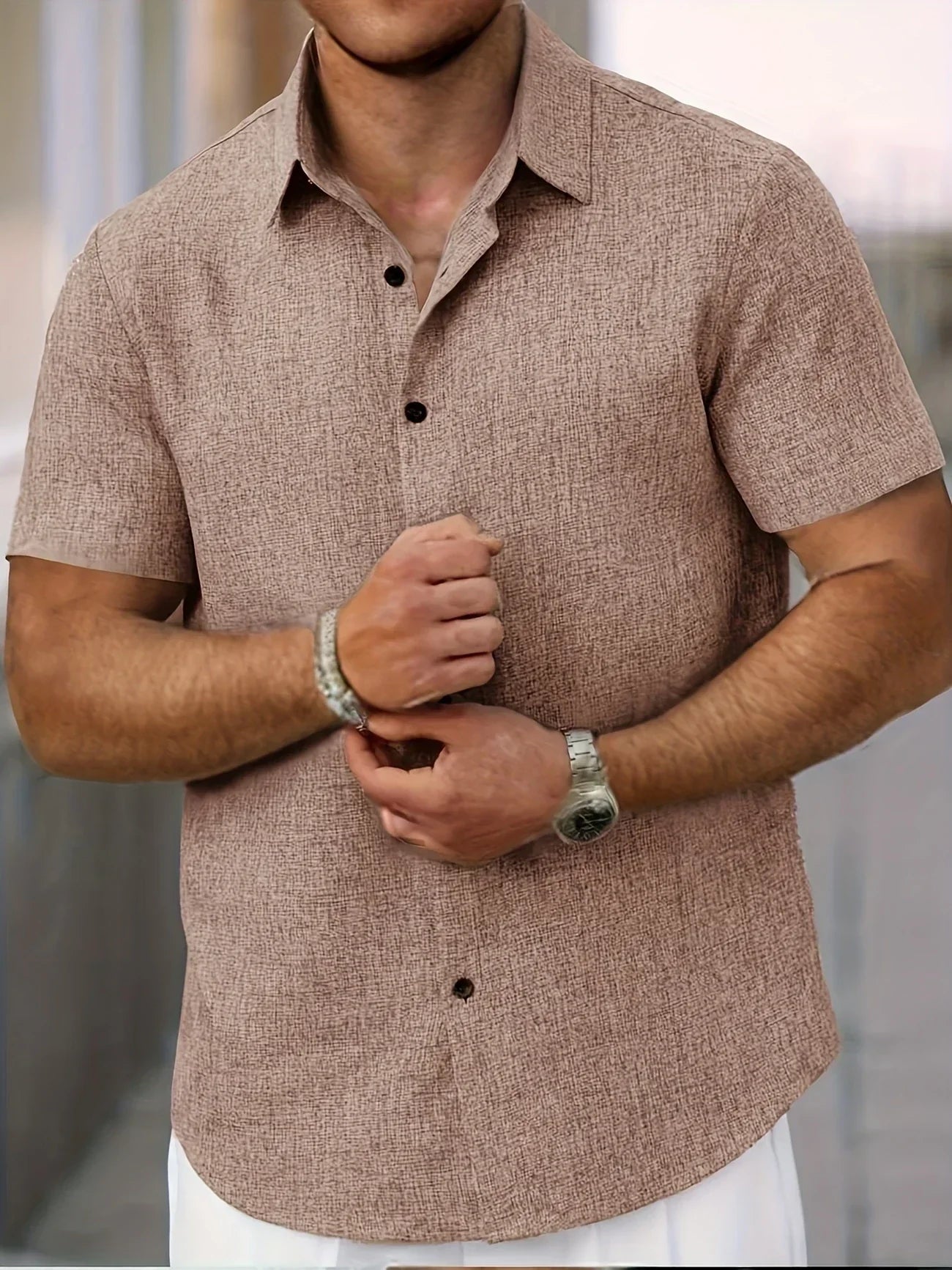 La Baule | Chemise légère à manches courtes en mélange de lin