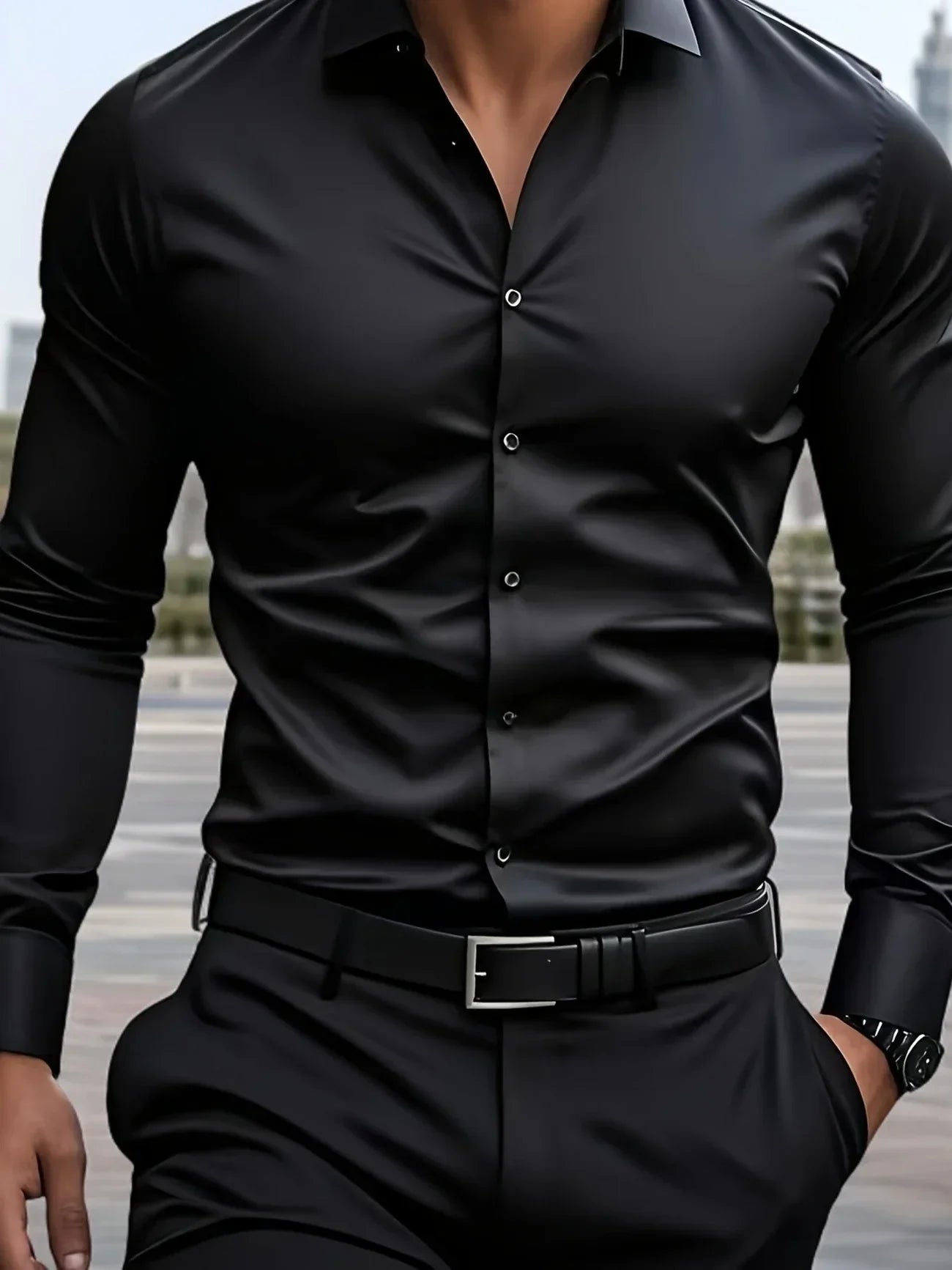 La Baule | Chemise élégante à manches longues avec boutons