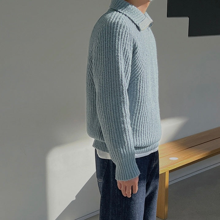 La Baule | Pull Azure à quart de zip