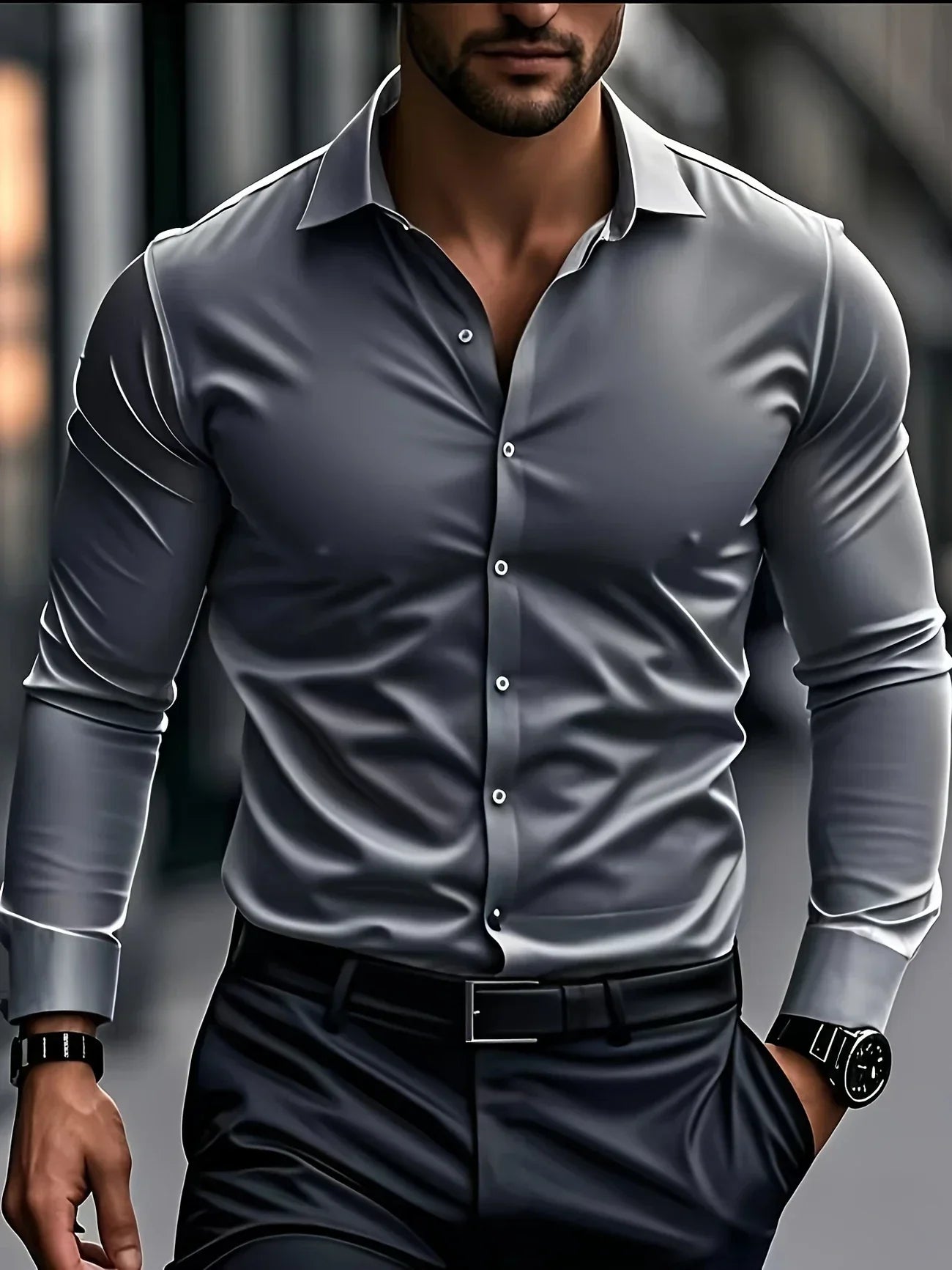 La Baule | Chemise élégante à manches longues avec boutons