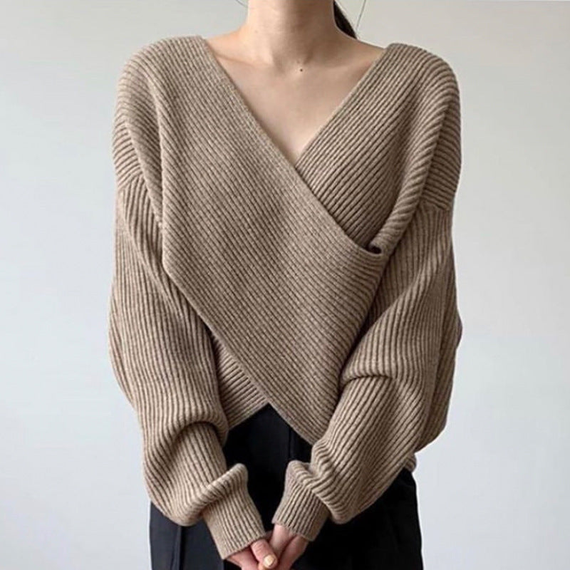 La Baule | Pull en tricot croisé chic