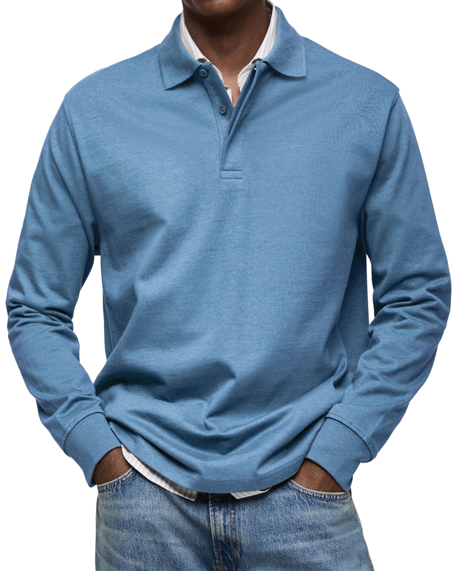 La Baule | Chemise Poloshirt Casual à Manches Longues