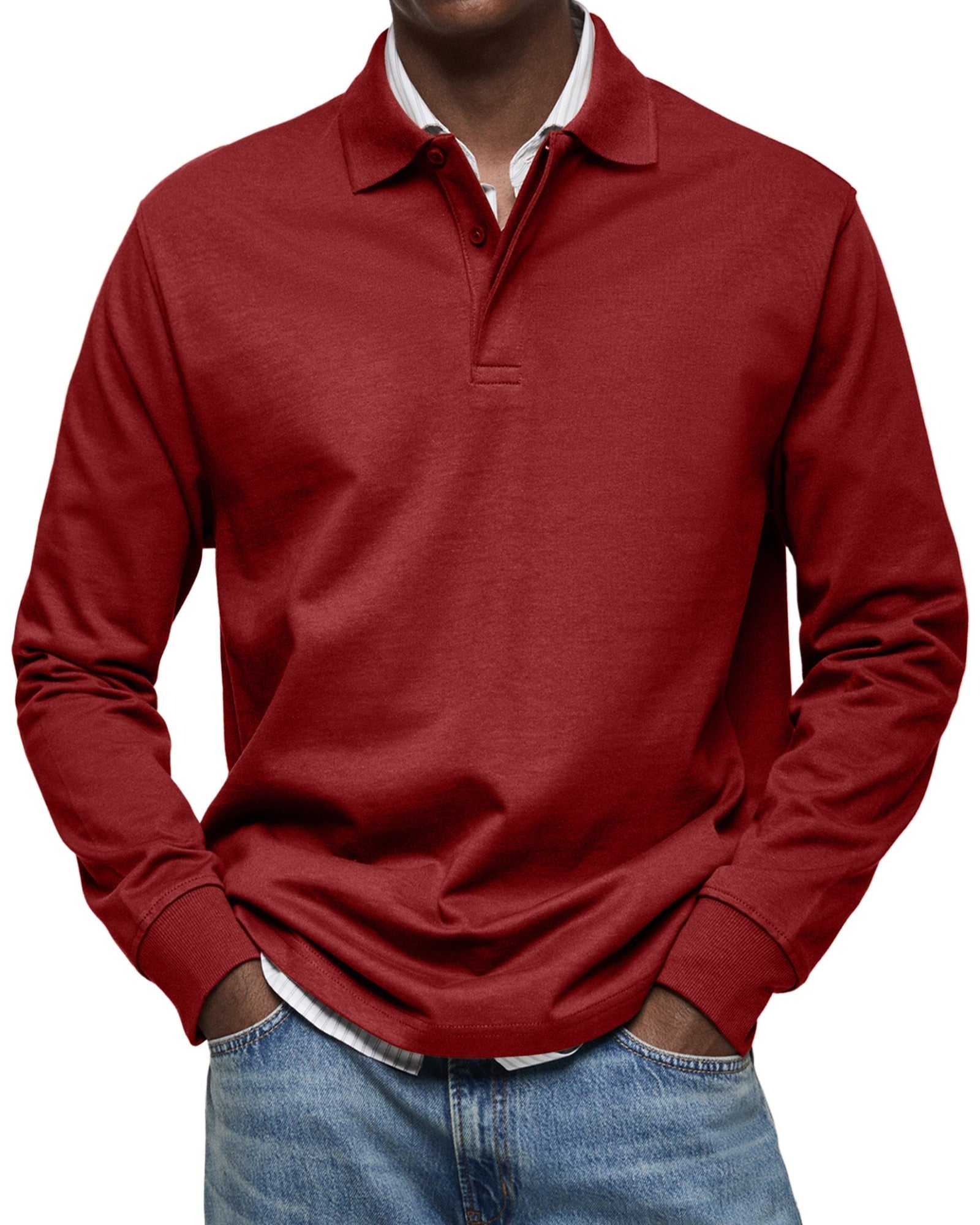 La Baule | Chemise Poloshirt Casual à Manches Longues