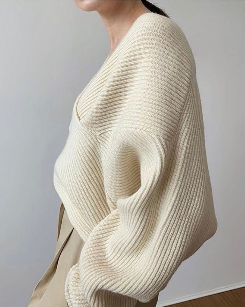 La Baule | Pull en tricot croisé chic