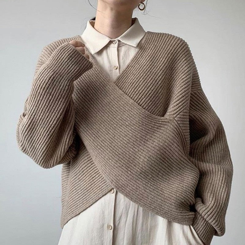 La Baule | Pull en tricot croisé chic