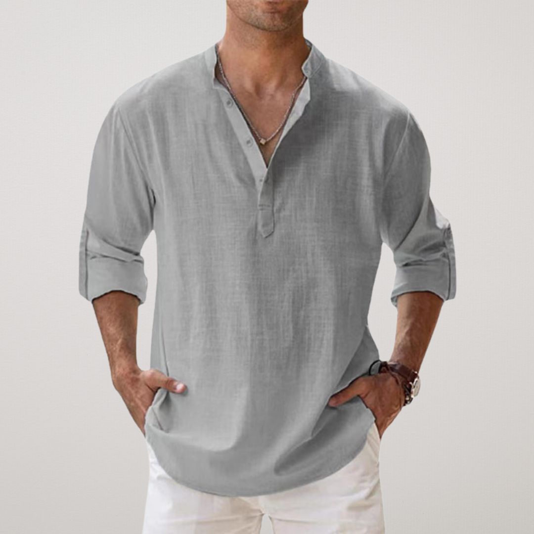 La Baule | Chemise Henley en coton effet lin