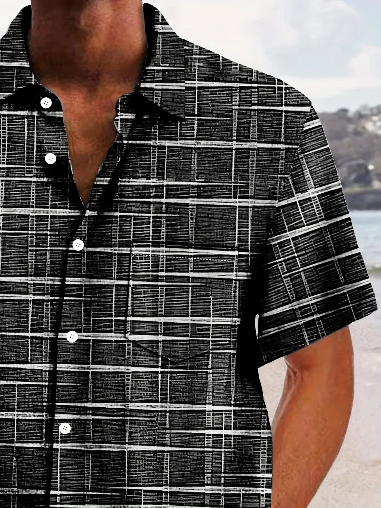 La Baule | Chemise élégante à motif rayé et à carreaux