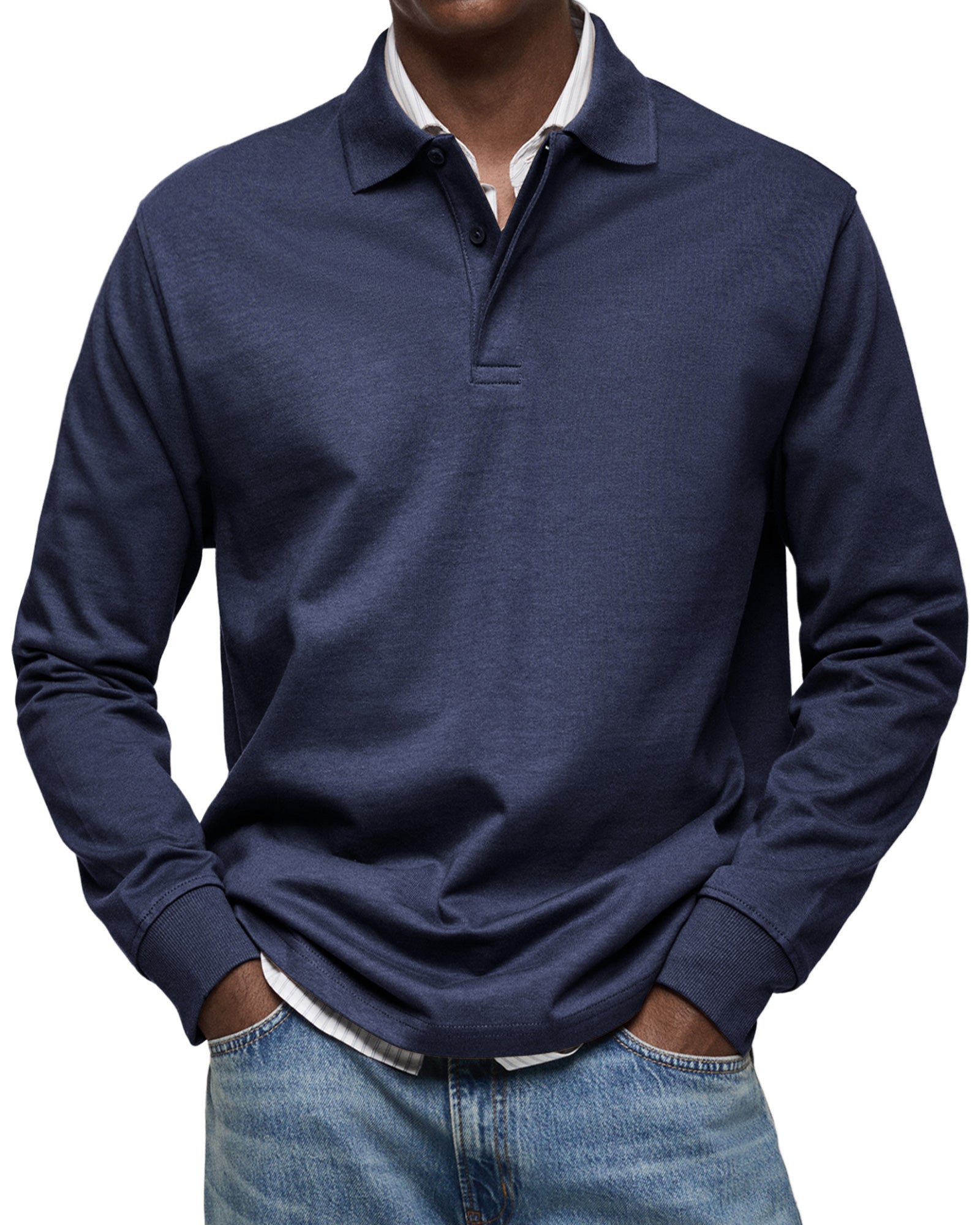 La Baule | Chemise Poloshirt Casual à Manches Longues