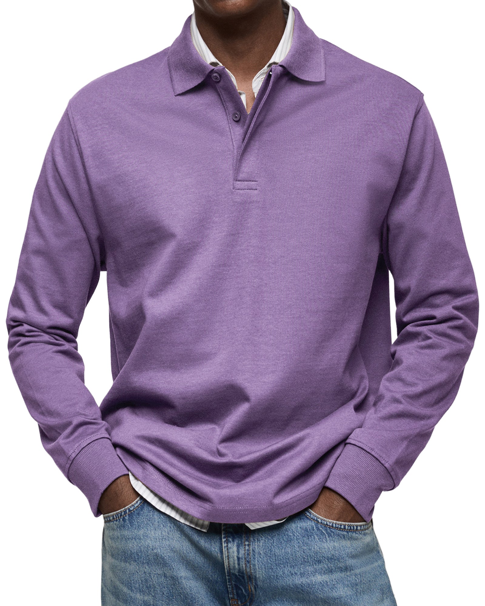 La Baule | Chemise Poloshirt Casual à Manches Longues