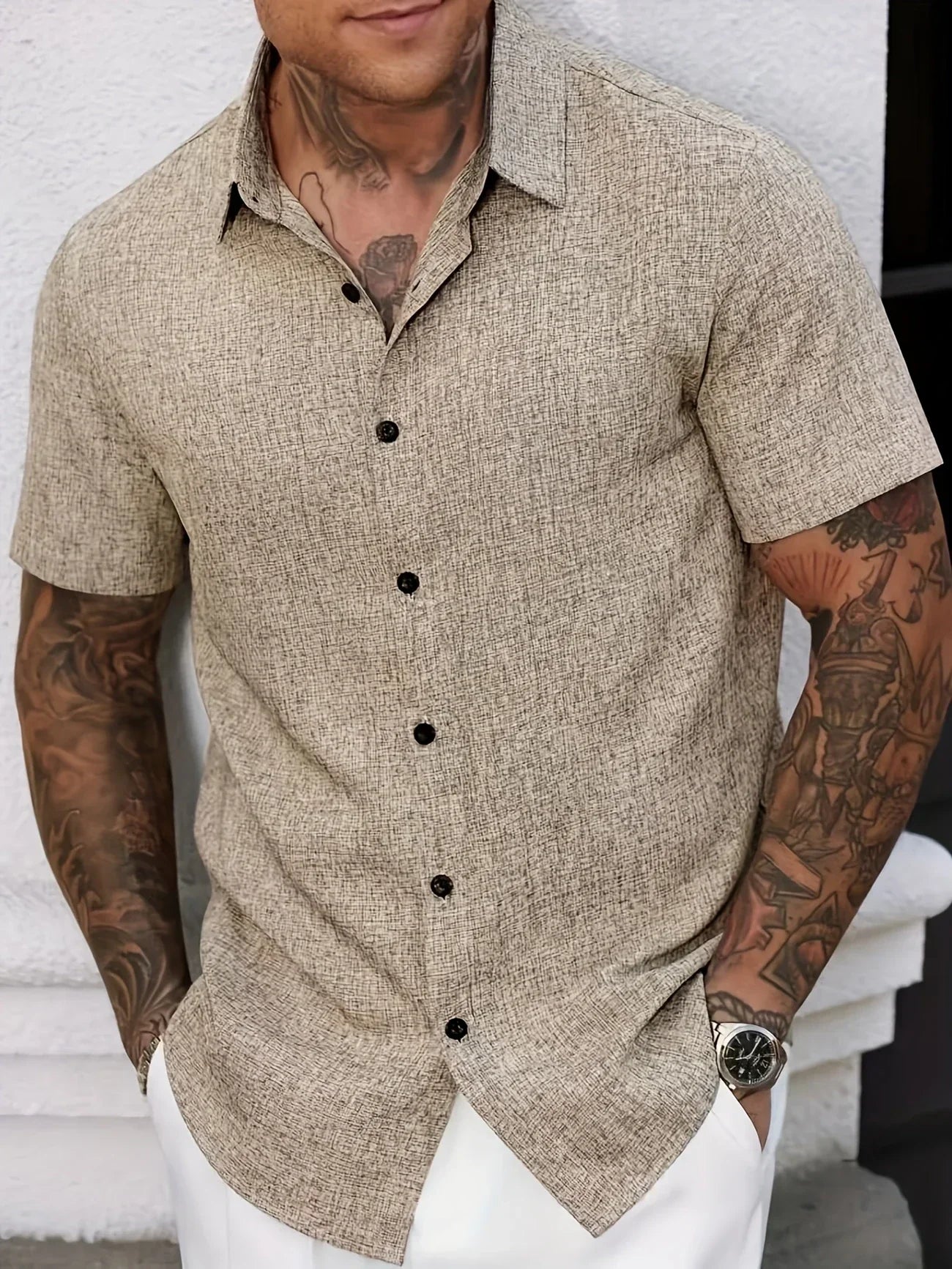 La Baule | Chemise légère à manches courtes en mélange de lin