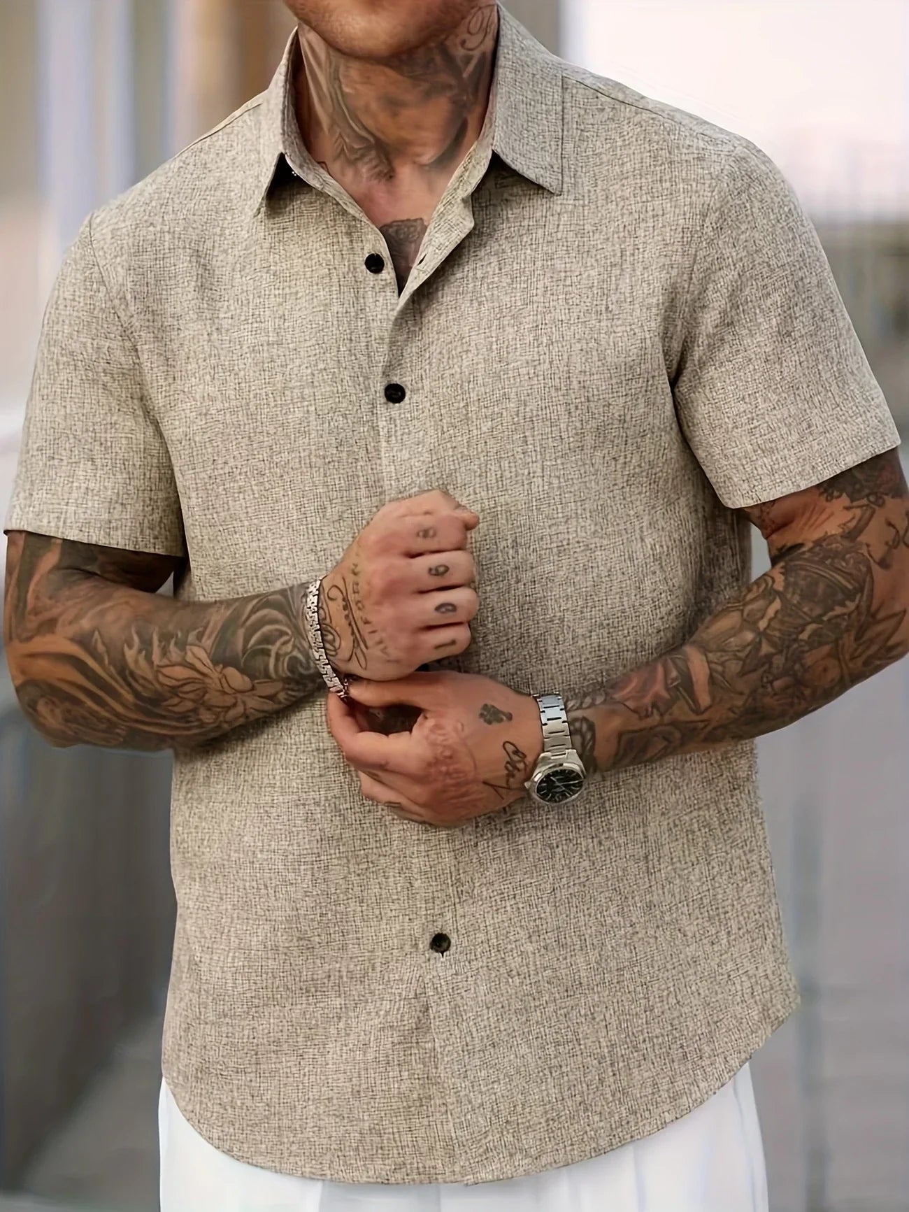La Baule | Chemise légère à manches courtes en mélange de lin
