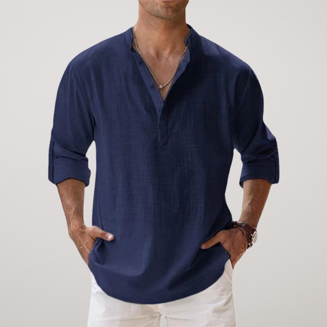 La Baule | Chemise Henley en coton effet lin