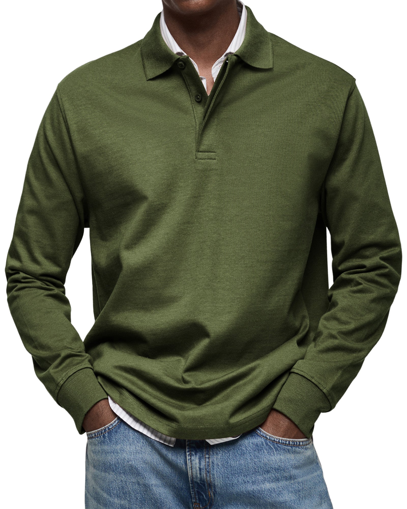 La Baule | Chemise Poloshirt Casual à Manches Longues