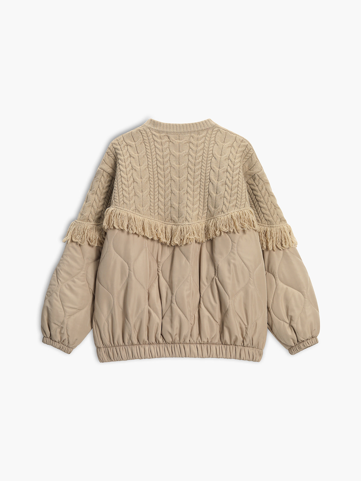 La Baule | Veste matelassée en tricot torsadé patchwork