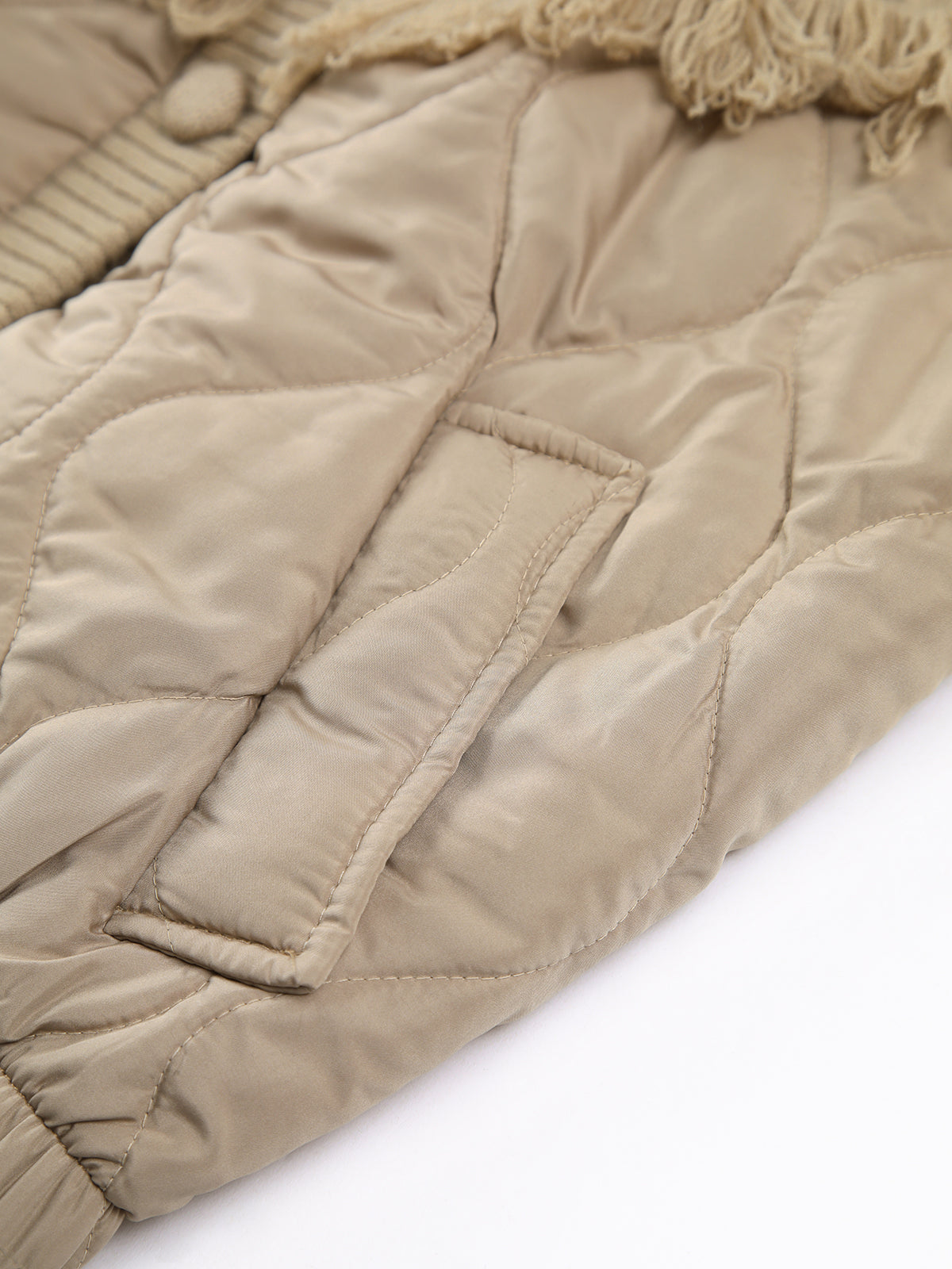 La Baule | Veste matelassée en tricot torsadé patchwork