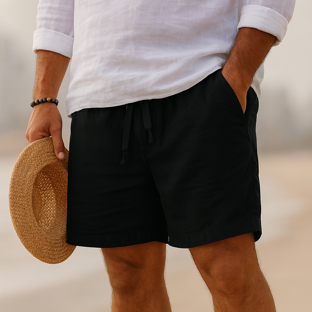 La Baule | Short élégant en lin à taille élastique